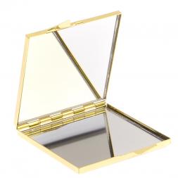 Зеркало квадратное карманное из малахита цвет золото