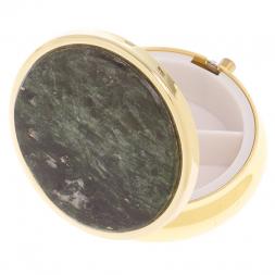 Таблетница на 3 отделения камень актиновит цвет золото