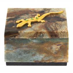 Шкатулка камень офиокальцит 6,5х5х4,5 см