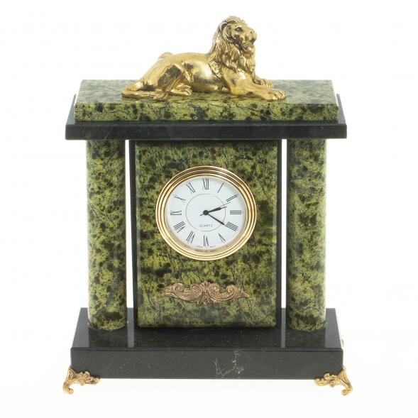 Настольные часы &amp;quot;Лев&amp;quot; камень змеевик 122528