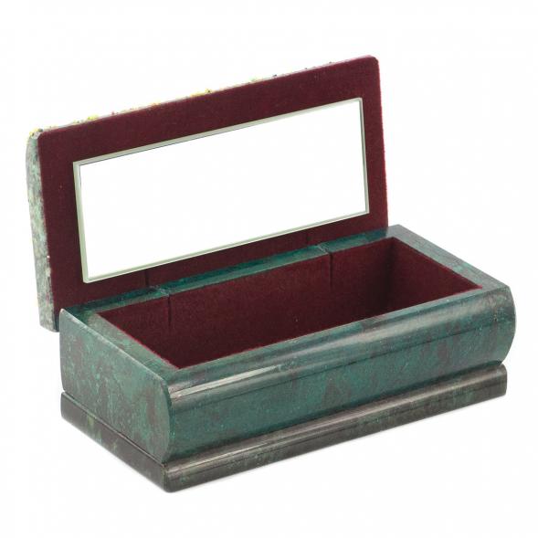 Шкатулка с рисунком &amp;quot;Осень&amp;quot; 14х7х5 см камень змеевик 112146