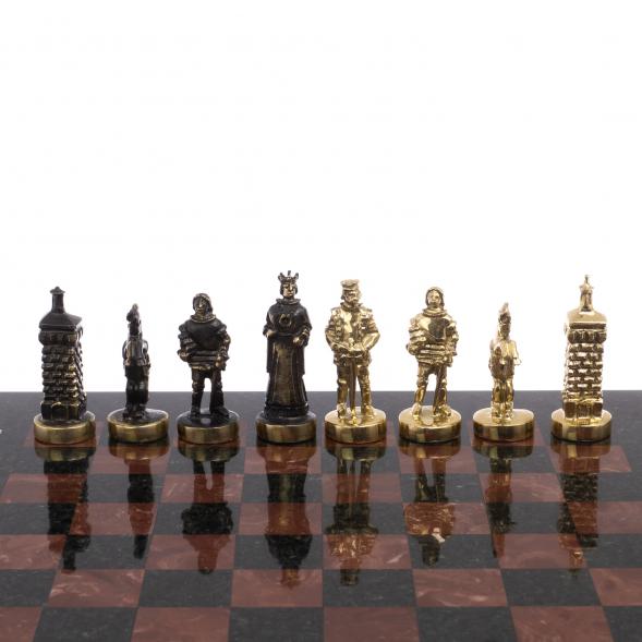 Шахматы бронзовые &amp;quot;Европейские&amp;quot; доска 32х32 см лемезит 125596