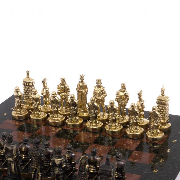 Шахматы бронзовые &amp;quot;Европейские&amp;quot; доска 32х32 см лемезит 125596