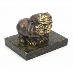 Статуэтка &amp;quot;Пара бегемотов средние&amp;quot; бронза змеевик