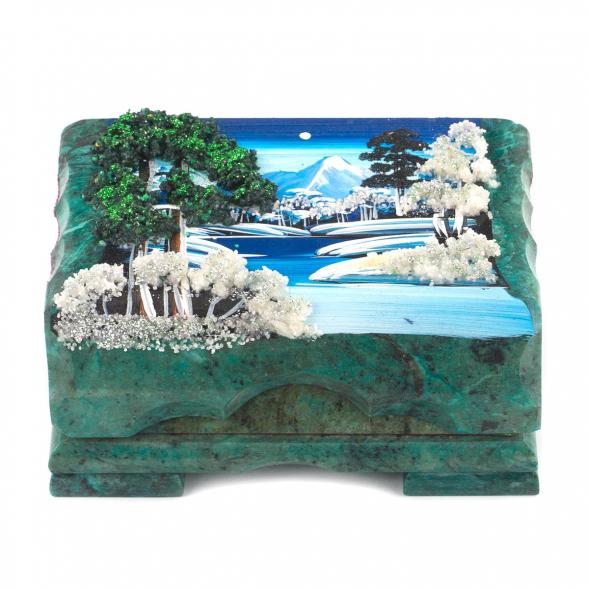 Шкатулка с расписной крышкой &amp;quot;Зимний пейзаж&amp;quot; 17х11х8 см 119721