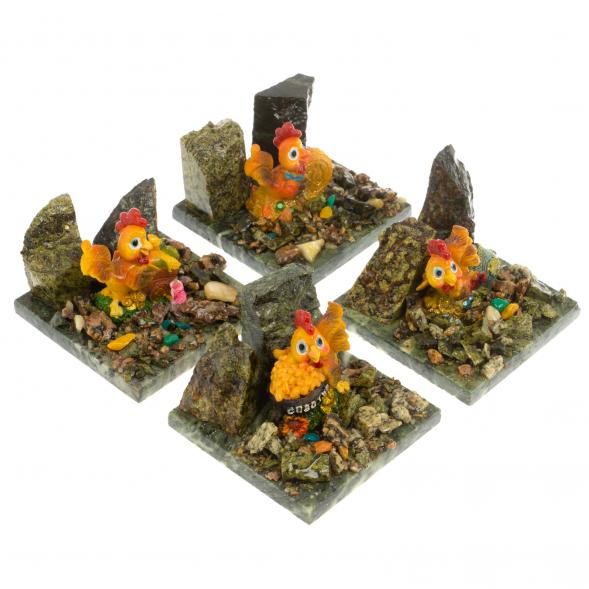 Сувенир &amp;quot;Петух с деньгами&amp;quot; камень змеевик 129819