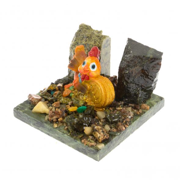 Сувенир &amp;quot;Петух с деньгами&amp;quot; камень змеевик 129819