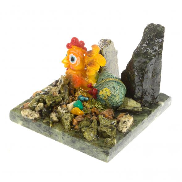 Сувенир &amp;quot;Петух с деньгами&amp;quot; камень змеевик 129819